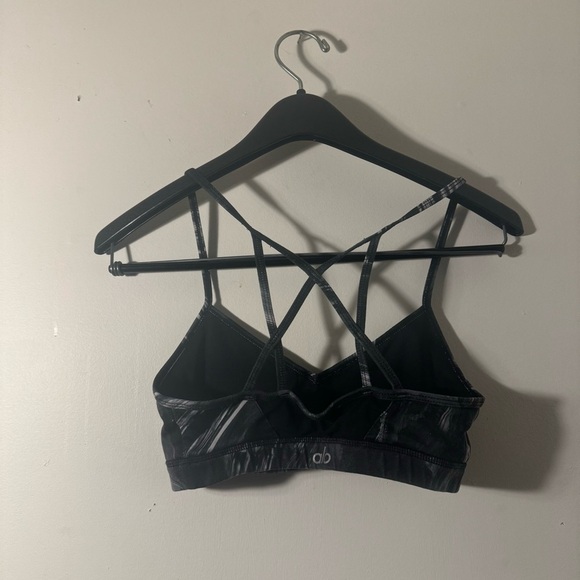 Alo Yoga Goddess Strappy Bra in Black Gray Python Small - Picture 4 of 4
